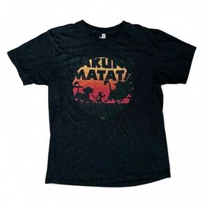 Disney Hakuna Matata Sunset Circle Gray Women’s Large Soft Short Sleeve Shirt